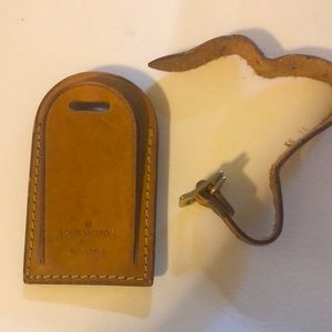 Authentic Louis Vuitton vachetta leather luggage tag 0013